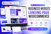 design business website, landing page, woocommerce using divi theme, elementor