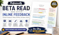 professionally double beta read and offer inline feedback