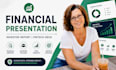 financial presentation slides, investor report, fintech startup deck design