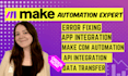 setup make com automation, fix make com scenario, API integration, ai workflow