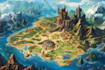 make fantasy map illustration for dnd