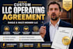 draft a custom US llc operating agreement for single or multi member US llc