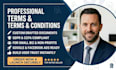 write professional terms and conditions and service agreements