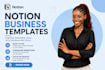 build a notion dashboard, notion template and notion consultation