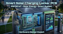 design smart solar powered charging locker pcb and esp32 iot system