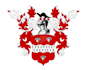 heraldic, modern luxury logo with hand drawing
