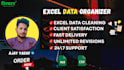 do microsoft excel ,clean, format, merge, split  and organize