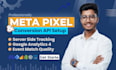 done fb, meta pixel and conversion API setup, server side tracking, GTM, ga4