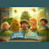 create a beautiful childrens book cover illustration