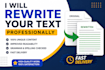 rewrite your text professionally and clearly