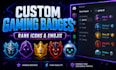 design custom gaming badges icon and emojis