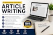 write articles and scientific research writing