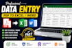 data entry, pdf to excel data entry