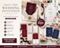 design luxury wedding invitation card canva template