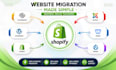 migrate copyclone squarespace wordpress wix shift4shop ekm website to shopify