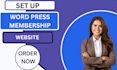 setup memberpress wordpress website, wordpress membership,lms,subcription system