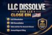 dissolve your US llc or corporation with the state