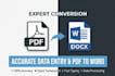 accurate data entry, copy paste and pdf to word typing