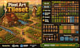 do 2d pixel art top down tileset, tilemap, animated sprite sheet, pixel assets