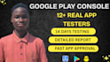 provide 12 or 20 testers for google play console testing