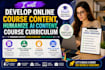 create online course content, course curriculum and humanize ai content