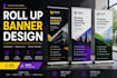 professional roll up banner, standee and counter