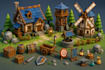 create low poly 3d modeling, game assets, props and environments
