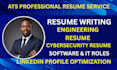 write a pro engineering, tech, cybersecurity, data science and software resume