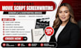 write movie script, screenplay, screenwriting, tv series with pilot script