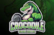 draw awesome crocodile mascot logo with express deliver