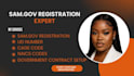 complete sam gov registration, uei, naics and cage code