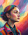 draw a digital scribble art abstract portrait