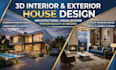 design 3d interior and exterior house rendering with architectural visualization