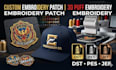 create custom embroidery patch badge and cap logo design