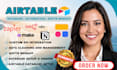 setup airtable database, airtable crm, softr webapp and client portal