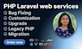 do laravel app maintenance, bug fix, upgrade and migration