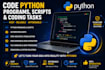 code python programs, scripts, coding tasks