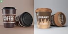 do premium coffee label, packaging, paper cup, sticker design