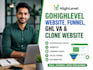 design gohighlevel website, funnel, ghl VA and clone website