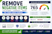 remove negative items, late payment, chargeoff, inquiry the three credit bureau