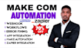 fix, setup make com automation with chatfuel, uchat, manychat, tidio