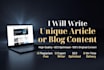 write unique article or blog content