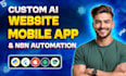 develop ai web application, CRM, erp, lms, saas and booking systems