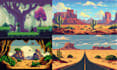 create pixel art background tileset parallax scene characters game asset tilemap