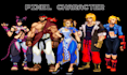 create pixel art character, pixel character animation, sprite sheet,8bits