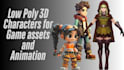 create low poly 3d character for game assets and animation