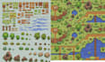 create pixel art tileset, top down tileset, ,map,  indie game assets