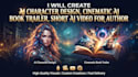 create ai character design, short cinematic ai book trailer bible ai story video
