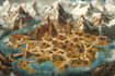 fantasy map drawing or game map