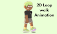 create a professional fashion loop walk animation and 2d character walk